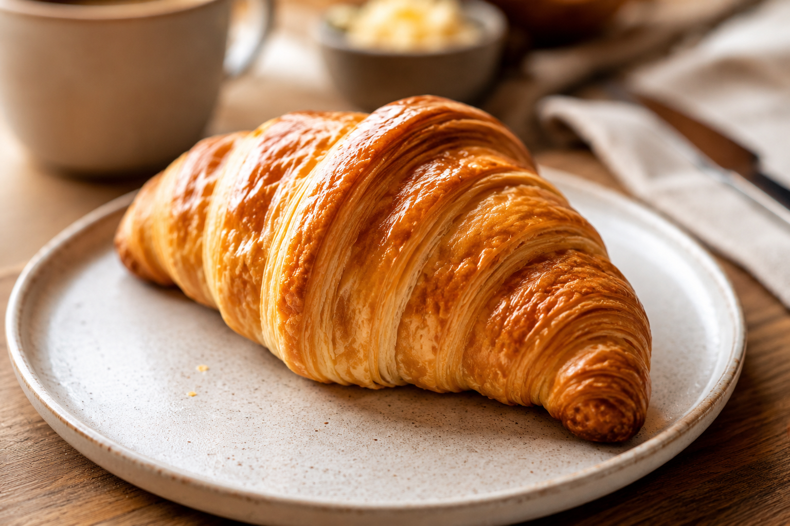 Croissant de mantequilla casero